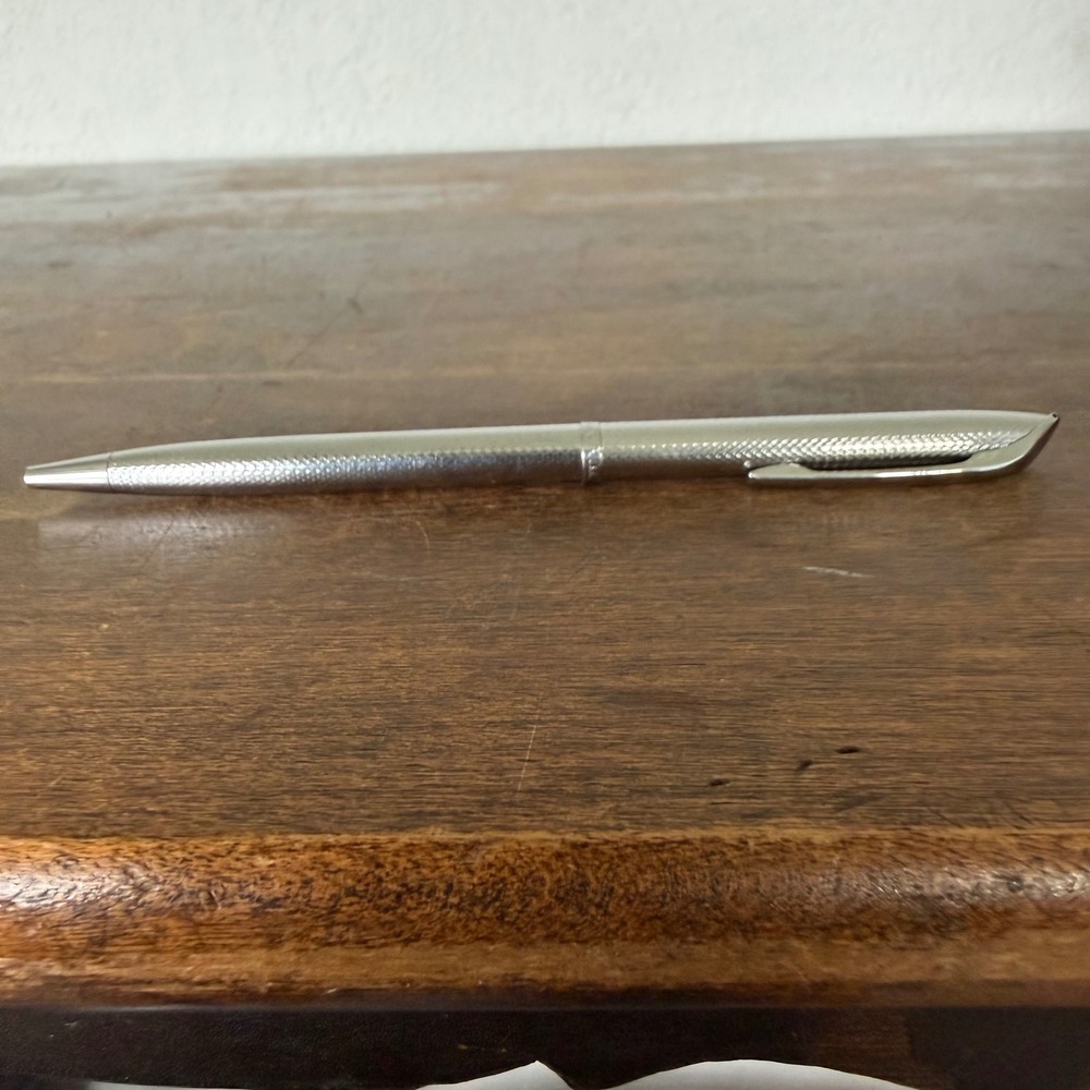Vintage Kreisler USA Textured Silver Tone Ballpoint Pen Mid Century